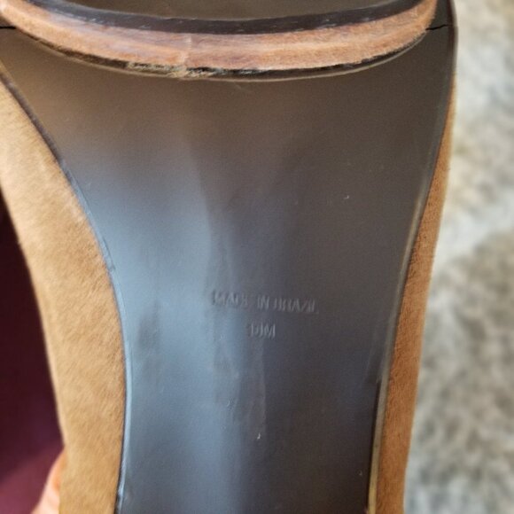 Matisse Brown Suede Stacked Heel Ankle Booties - Picture 7 of 9